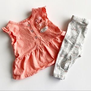 Carter’s Pink + Gray Giraffe Set